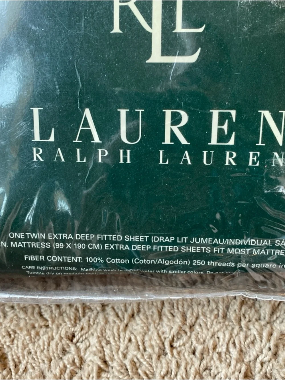 Lauren Ralph Lauren Twin Sheet Set Yellow Cotton 250 Thread Count Deep Vintage